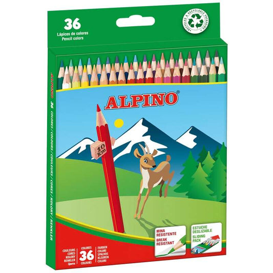Alpino Pack de 36 Lapices de Colores Creativos - Mina de 3mm Resistente a la Rotura - Bandeja Extrai