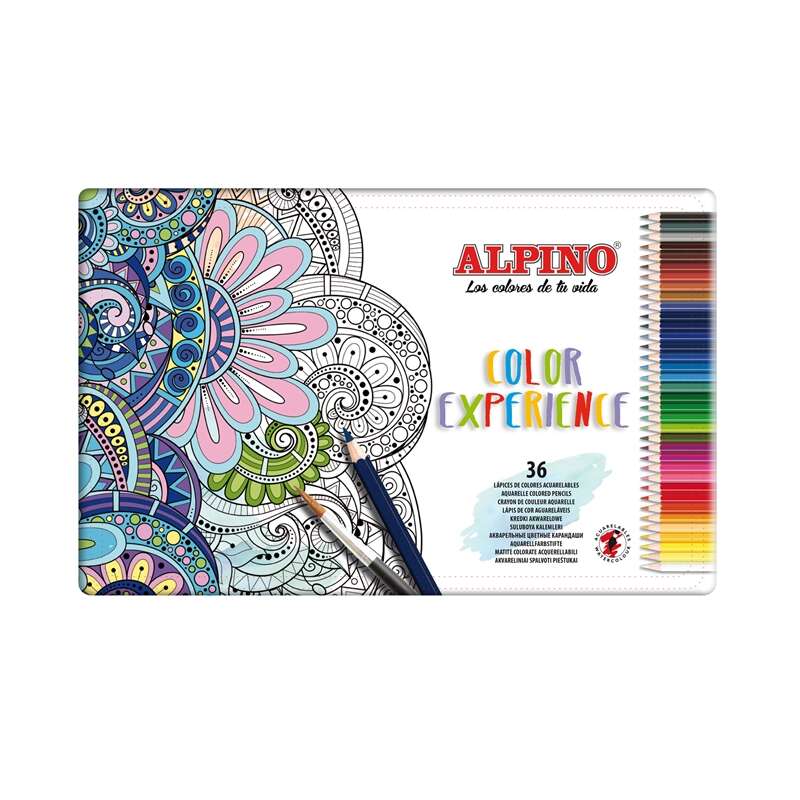 Alpino Color Experience Pack de 36 Lapices Acuarelables - Mina de 3,3mm Resistente y Acuarelable - I
