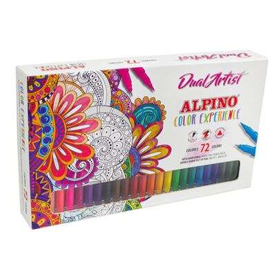 Alpino Dual Artist Color Experience Pack de 72 Rotuladores - Doble Punta para Dibujos mas Completos