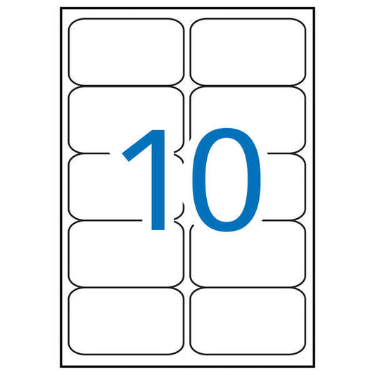 Apli Pack de 1.000 Etiquetas Rectangulares 99,1x57mm - 100 Hojas por 10 Etiquetas - Adhesivo Permanente - Cantos Romos - Color Blanco