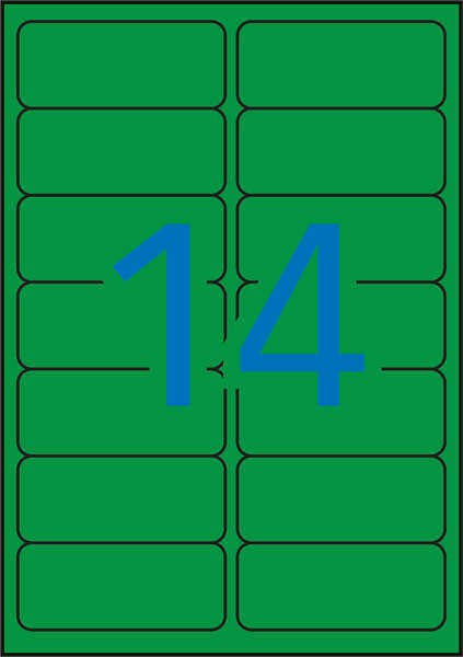 Apli Etiquetas Verdes Permanentes 99.1 x 38.1mm 20 Hojas
