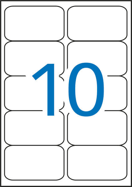 Apli Pack de 200 Etiquetas Resistentes a la Intemperie - Medidas 99.1x57mm - 20 Hojas por 10 Etiquetas - Adhesivo Permanente - Cantos Romos - Color Blanco