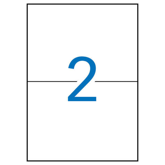 Apli Pack de 30 Etiquetas Rectangulares 105x148mm - 15 Hojas por 2 Etiquetas - Adhesivo Permanente - Cantos Rectos - Color Blanco