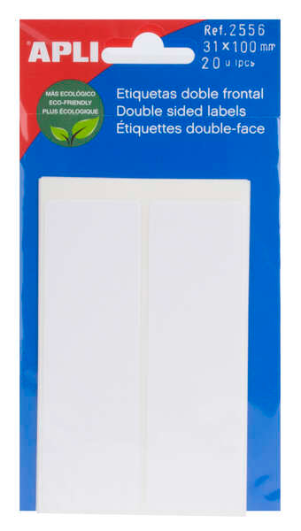 Apli Etiquetas Doble Frontal Blancas 31.0 x 100.0mm