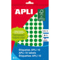 Apli Etiquetas 10 Verdes Ø 10mm 8 Hojas