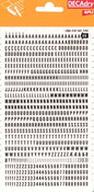 Apli Letras y Numeros Transferibles - 4mm de Tamaño - 792 Caracteres - Faciles de Aplicar y Remover - Negros
