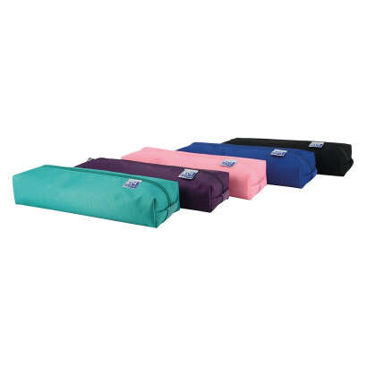 Oxford Kangoo Teens Estuche Rectangular Mediano - Goma Elastica para unirlo al Cuaderno - Colores Surtidos - Cantidad: 5