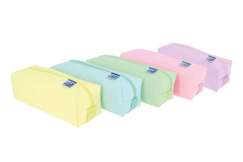Oxford Kangoo Live & Go Estuche Cuadrado Grande - Material Esponjoso - Goma Elastica para unirlo al Cuaderno - Colores Surtidos Pastel - Cantidad: 5