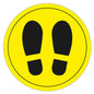 Apli Circulo Señalizacion Adhesivo Ilustracion Zapatos Ø30mm - Acabado Mate - Adhesivo Solvente Alta Resistencia - Color Amarillo/Negro - Film PVC 100 Micras con Imprimacion