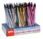 Apli Jumbo Fluor Expositor de 108 Lapices Triangulares de Colores Metalicos - 5mm de Grosor - Mejor