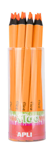 Apli Jumbo Fluor Lapiz Triangulares 5mm de Grosor - Mejor Sujecion y Mayor Cobertura - Color Naranja