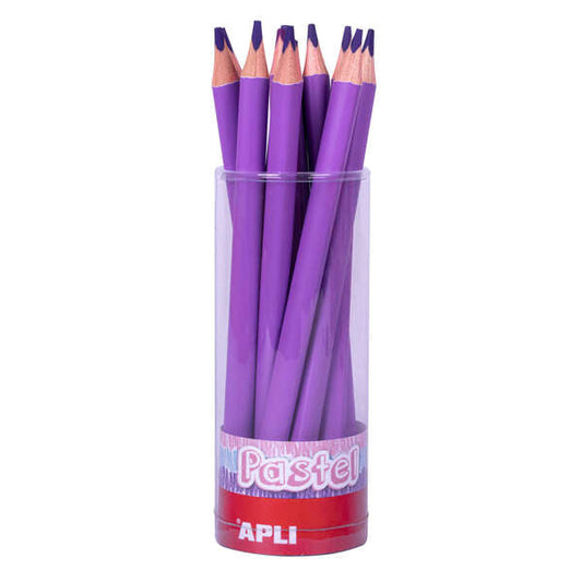 Apli Lapices Jumbo Pastel Lila - Mina 5mm - Forma Triangular para Niños - 10mm Diametro - 170mm Larg