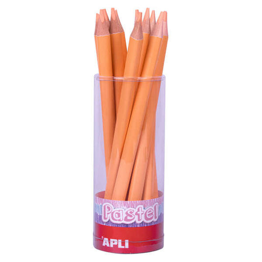 Apli Lapices Jumbo Pastel Salmon - Mina 5mm - Forma Triangular Ergonomica - Diametro 10mm, Largo 170