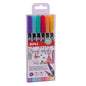 Apli Brush Marker Pack de 6 Rotuladores Acuarelables de Doble Punta - Punta Pincel de 1-4mm y Punta