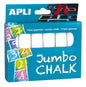 Apli Pack de 6 Tizas Redondas Jumbo - Tamaño Ø 25 x 105mm - Sulfato de Calcio Bajo en Residuo - Apta
