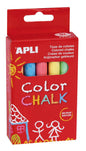 Apli Tizas Redondas de Colores Surtidos - Pack de 10 Tizas de Ø 9 x 80mm - sin Polvo - Ideales para