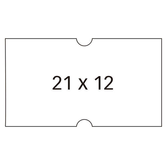 Apli Etiquetas Blancas para Maquinas Etiquetadoras de Precios de 1 Linea - Tamaño 21x12mm - Pack de 6 Rollos con 1000 Etiquetas Cada Uno - Adhesivo Permanente con Cantos Rectos - Compatibles con Etiquetadoras Apli Modelo 101418 y 101948