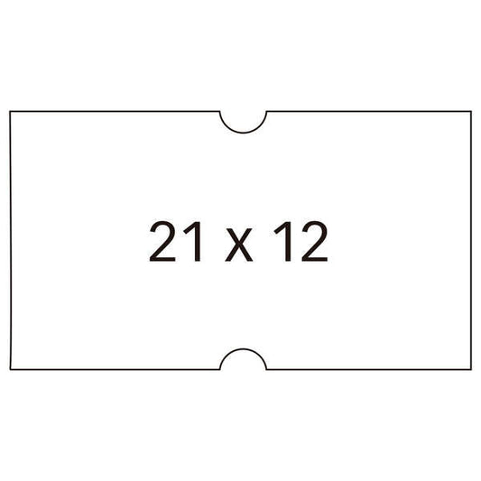Apli Pack de 6000 Etiquetas Blancas para Maquinas Etiquetadoras de Precios de 1 Linea - Tamaño 21 x 12mm - 6 Rollos con 1000 Etiquetas Cada Uno - Adhesivo Removible y Cantos Rectos - Alta Calidad y Compatibles con Modelos 101418 y 101948