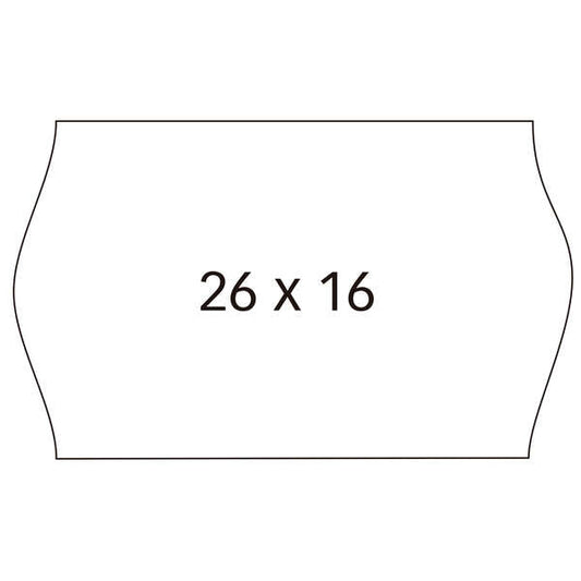 Apli Etiquetas Blancas para Maquinas Etiquetadoras de Precios de 2 Lineas - Tamaño 26 x 16mm - Adhesivo Permanente con Cantos Sinusoidales - Alta Calidad y Compatibles con Modelos 101419 y 102365