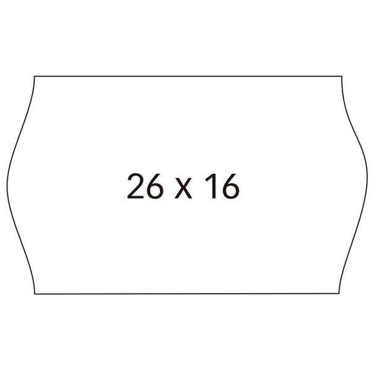 Apli Etiquetas Blancas de Alta Calidad para Maquinas Etiquetadoras de Precios de 2 Lineas - Tamaño 26 x 16mm - Adhesivo Removible - Cantos Sinusoidales - Pack de 6 Rollos con 1000 Etiquetas Cada Uno