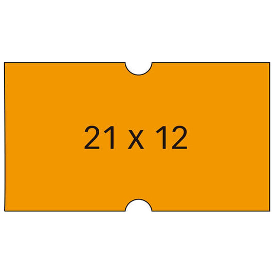 Apli Etiquetas Naranjas 21x12mm para Maquinas de Precios de 1 Linea - Pack de 6 Rollos con 1000 Etiquetas/Rollo - Adhesivo Removible y Cantos Rectos - Alta Calidad para Marcaje Claro y Preciso - Compatibles con Etiquetadoras Apli Modelo 101418 y 101948