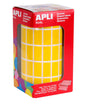 Apli Gomets Rectangulares Amarillos - 20x10mm - 59 Hojas Pretroqueladas - 3540 Unidades por Rollo - Ideal para Escuelas y Talleres Infantiles - Cumple Normas EN-71 y FSC