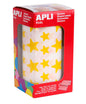 Apli Gomets Estrella Amarillos - 12.5mm y 19.5mm - Adhesivo Permanente - 2360 Gomets por Rollo - Ideal para Desarrollar Habilidades Infantiles