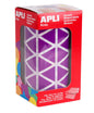 Apli Gomets Triangulares Lila 20x20x20mm - 59 Hojas Pretroqueladas - 2832 Gomets por Rollo - Ideal para Escuelas y Talleres Infantiles - Desarrolla Habilidades y Capacidades - Cumple Normas EN-71 y FSC