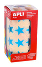 Apli Gomets Estrella Azul Metalizado - Tamaño 19.5mm - Adhesivo Permanente - 1416 Gomets por Rollo - Ideal para Actividades Creativas con Niños