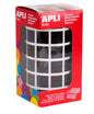 Apli Gomets Cuadrados Negros - 15 x 15mm - 59 Hojas Pretroqueladas - 2832 Gomets por Rollo - Ideal para Escuelas y Talleres Infantiles - Normas EN-71 y FSC - Adhesivo Base Agua - Materiales 100% Reciclables