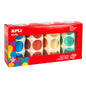 Apli Pack de 2.256 Gomets Redondos Ø 33mm - 4 Rollos de 564 Gomets - Adhesivo Permanente - Ideal para escuelas Infantiles y Colegios - Colores Metalizados Surtidos