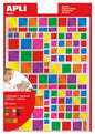 Apli Pack de 732 Gomets Cuadrados - Adhesivo Removible - Acabado Metalizado - Ideales para Escuelas Infantiles - Desarrollo de Habilidades y Creatividad - Colores y Tamaños Surtidos
