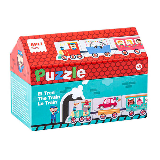 Apli Kids Puzle Trenes - 20 Piezas de Diferentes Tamaños - Diseño Exclusivo Infantil, Colorido, Claro y Simple - Facil Manejo - Carton de 2mm con Acabado Brillante E Indiana en el Dorso - Colorido