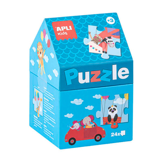 Apli Puzle Casita Infantil de 24 Piezas - Tamaño 42x28mm - Piezas Resistentes y Seguras - Desarrollo de Habilidades y Capacidades - Acabado Brillante - Colorido