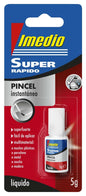 Imedio Super Rapido Bote de Pegamento Instantaneo con Pincel 5gr - Transparente - Multimaterial - Cantidad: 6