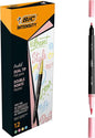 Bic Intensity Dual Tip Pastel Rotulador Doble Punta - Punta de Pincel + Punta Fina - Tinta con Base