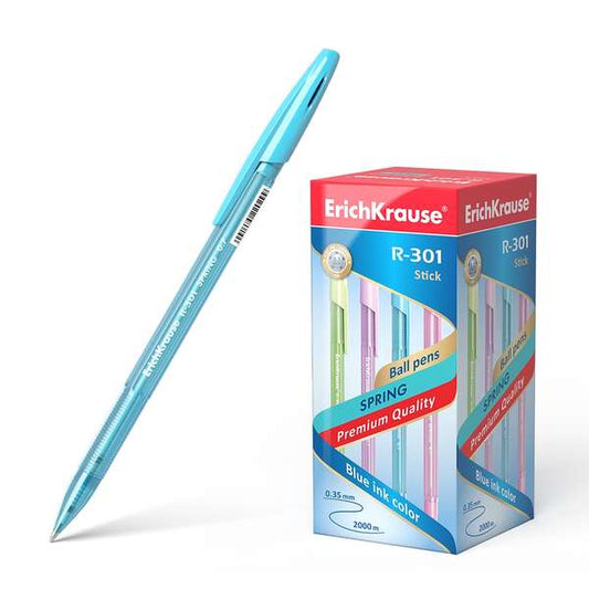 Erichkrause R-301 Spring Boligrafo - Punta de 0.7mm - Cuerpo Translucido en Colores Surtidos - Tinta