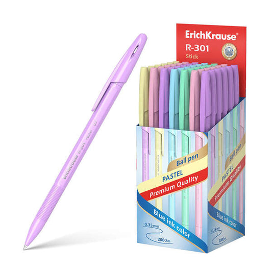 Erichkrause R-301 Pastel Boligrafo Punta de Bola 0.7mm - Trazo 0.35mm - Cuerpo Hexagonal Opaco en Co