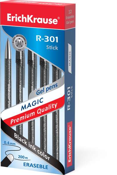 Erichkrause R-301 Magic Gel Boligrafo Borrable - Tinta Gel - Punta de 0.5mm - Trazo de 0.4mm - Cuerp