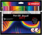 Stabilo Pen 68 Brush Arty Pack de 30 Rotuladores - Punta de Pincel - Tinta a Base de Agua - Colores
