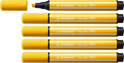Stabilo Pen 68 MAX Rotulador - Punta de Fibra Biselada - Trazo entre 1-5mm aprox. - Tinta a Base de