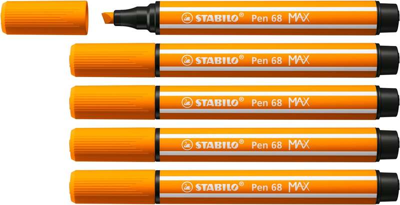 Stabilo Pen 68 MAX Rotulador - Punta de Fibra Biselada - Trazo entre 1-5mm aprox. - Tinta a Base de