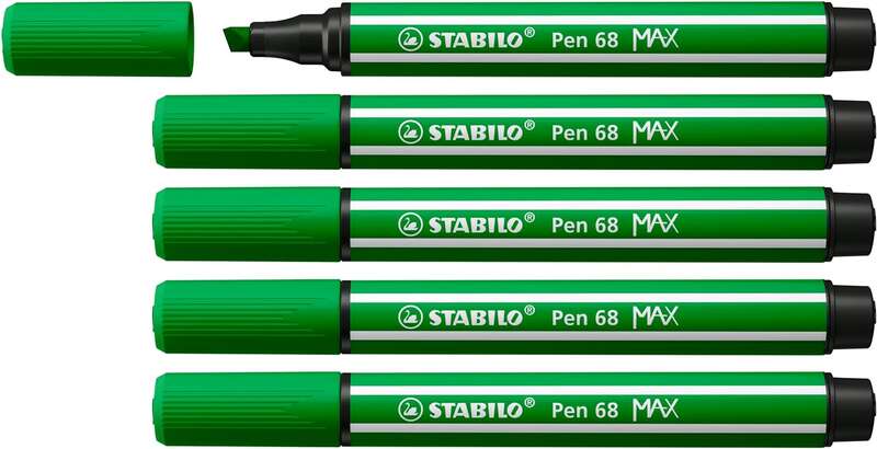 Stabilo Pen 68 MAX Rotulador - Punta de Fibra Biselada - Trazo entre 1-5mm aprox. - Tinta a Base de