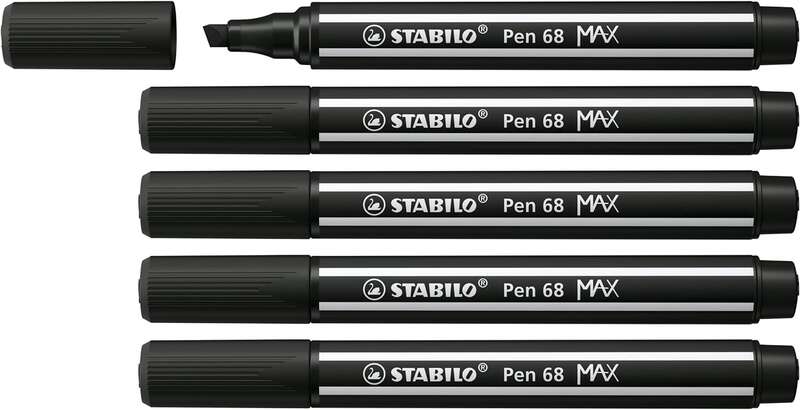 Stabilo Pen 68 MAX Rotulador - Punta de Fibra Biselada - Trazo entre 1-5mm aprox. - Tinta a Base de