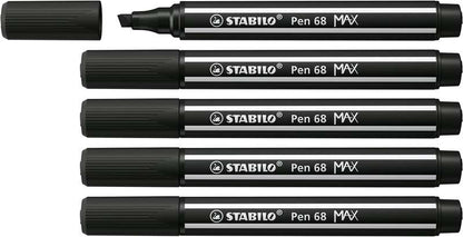 Stabilo Pen 68 MAX Rotulador - Punta de Fibra Biselada - Trazo entre 1-5mm aprox. - Tinta a Base de