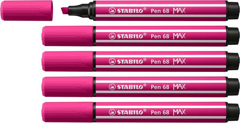 Stabilo Pen 68 MAX Rotulador - Punta de Fibra Biselada - Trazo entre 1-5mm aprox. - Tinta a Base de