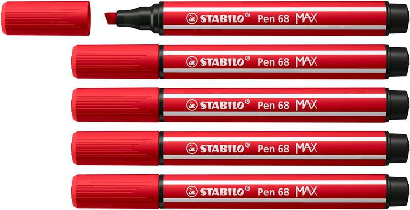 Stabilo Pen 68 MAX Rotulador - Punta de Fibra Biselada - Trazo entre 1-5mm aprox. - Tinta a Base de