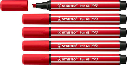 Stabilo Pen 68 MAX Rotulador - Punta de Fibra Biselada - Trazo entre 1-5mm aprox. - Tinta a Base de