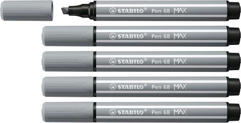 Stabilo Pen 68 MAX Rotulador - Punta de Fibra Biselada - Trazo entre 1-5mm aprox. - Tinta a Base de