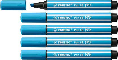 Stabilo Pen 68 MAX Rotulador - Punta de Fibra Biselada - Trazo entre 1-5mm aprox. - Tinta a Base de